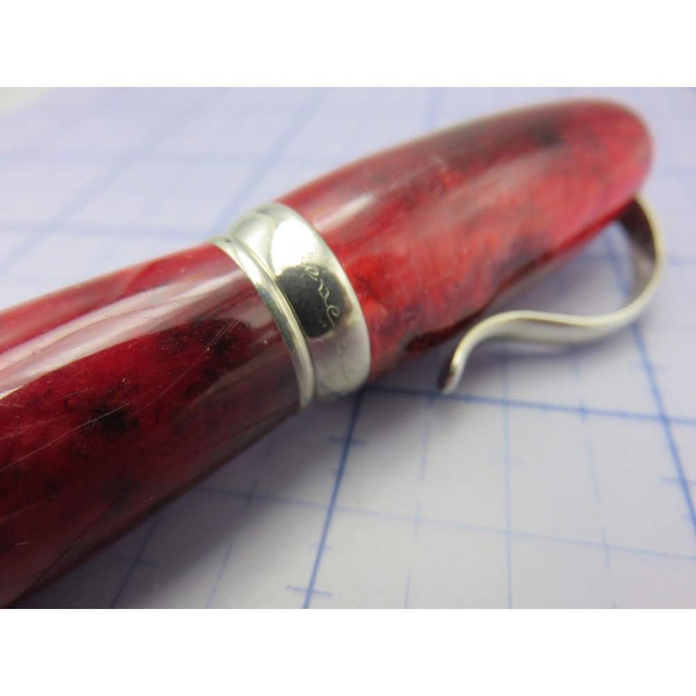 Jean Pierre Lepine Attila Little Fatty Ballpoint Pen Marbled Red France - Picture 3 of 15